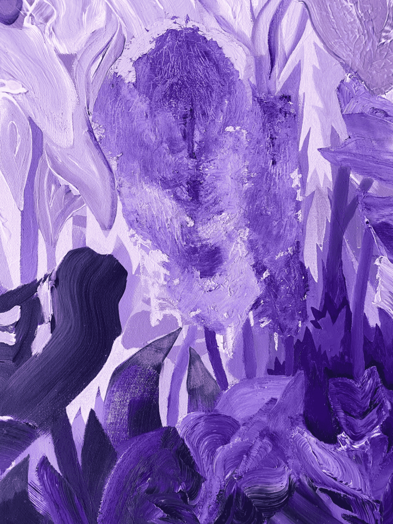 Gemälde Saffet Cokgezen Purple Dream Acryl auf Leinwand