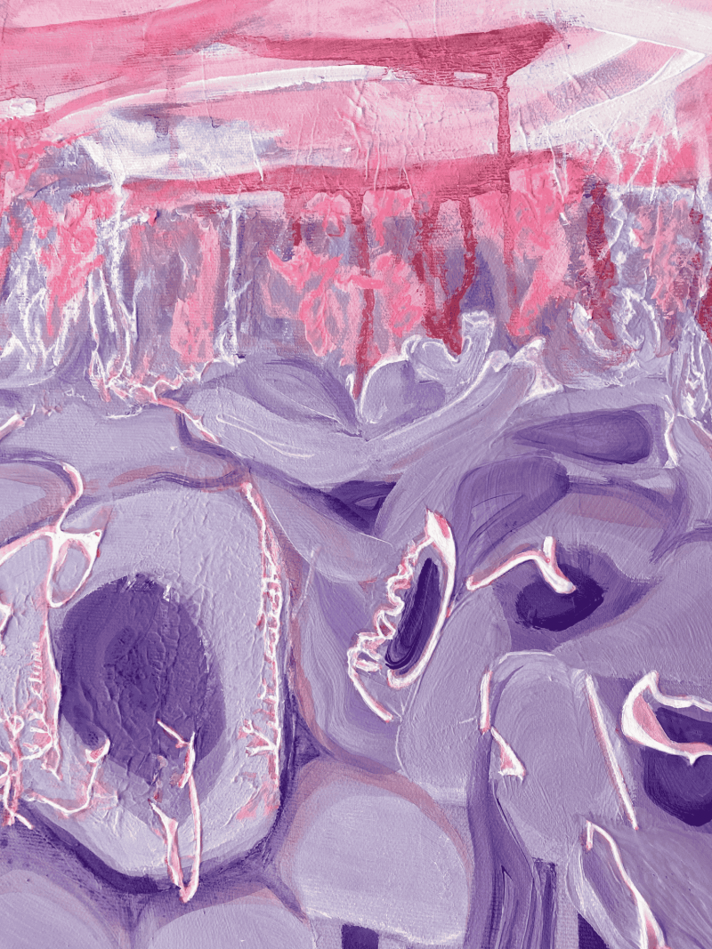 Gemälde Saffet Cokgezen Purple Dream Acryl auf Leinwand