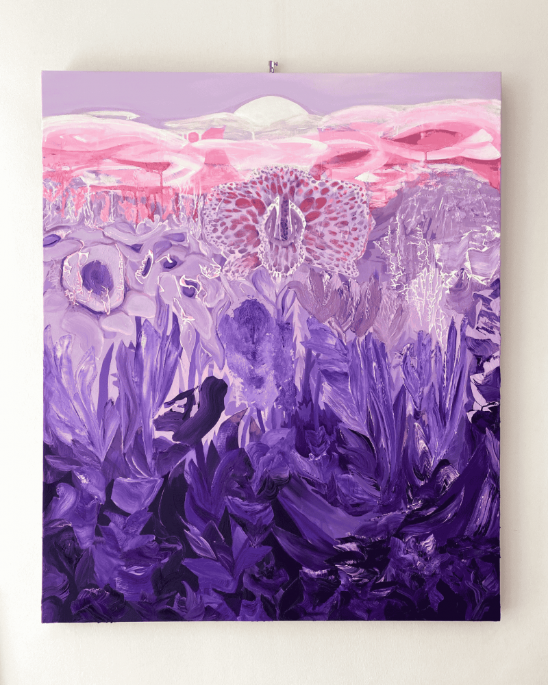 Gemälde Saffet Cokgezen Purple Dream Acryl auf Leinwand