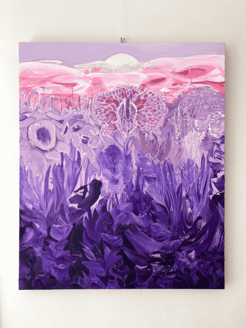 Gemälde Saffet Cokgezen Purple Dream Acryl auf Leinwand